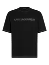 Karl Lagerfeld Contrast-stitching T-shirt In Black
