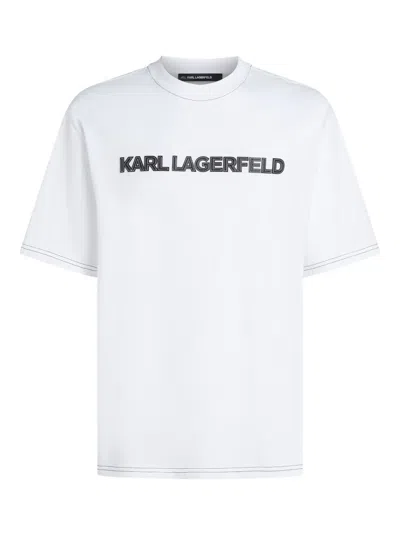 Karl Lagerfeld Contrast-stitching T-shirt In White