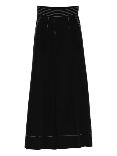 Karl Lagerfeld Contrast-stitching Trousers In Black