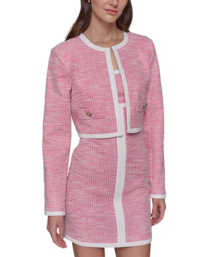 Karl Lagerfeld Women's Contrast-trim Tweed Cropped Jacket In Pk Shb,s W