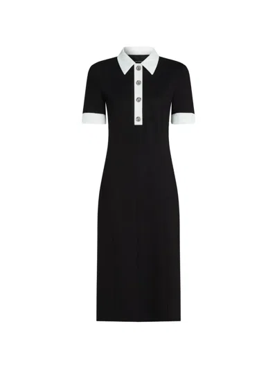 Karl Lagerfeld Contrast-collar Dress In Black