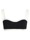 Karl Lagerfeld Contrasting-trim Bikini Top In Black