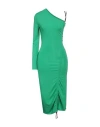 Karl Lagerfeld Cord Detail Jersey Dress Woman Midi Dress Green Size S Viscose, Polyester, Elastane