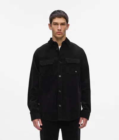 Karl Lagerfeld Corduroy Overshirt In Black