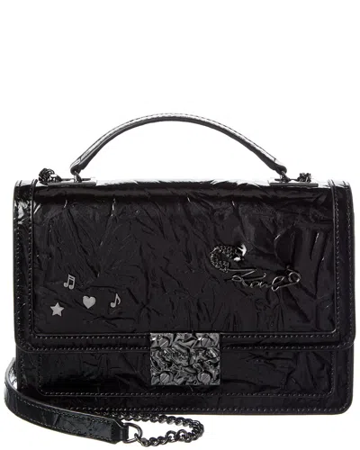Karl Lagerfeld Corinne Medium Leather Shoulder Bag In Black