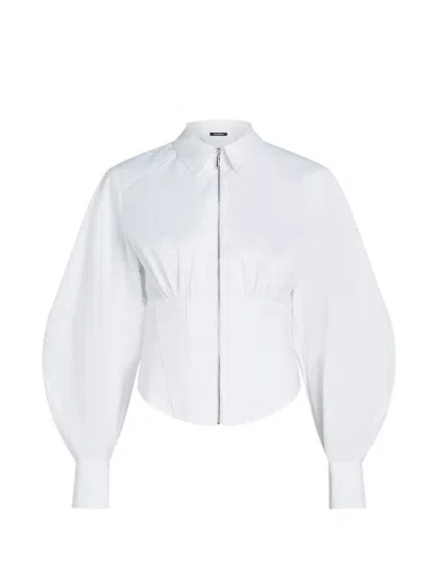 Karl Lagerfeld Corset-style Poplin Shirt In White