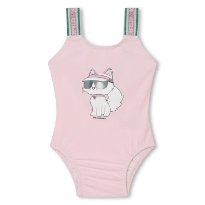 Karl Lagerfeld Babies' Costume Con Logo In Pink