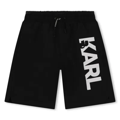 Karl Lagerfeld Kids' Logo-print Swim Shorts In Black