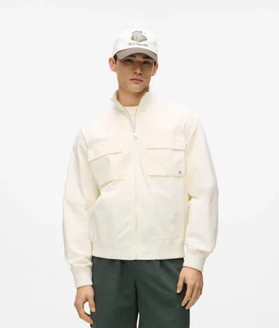 Karl Lagerfeld Côte D'azur Bomber Jacket In White