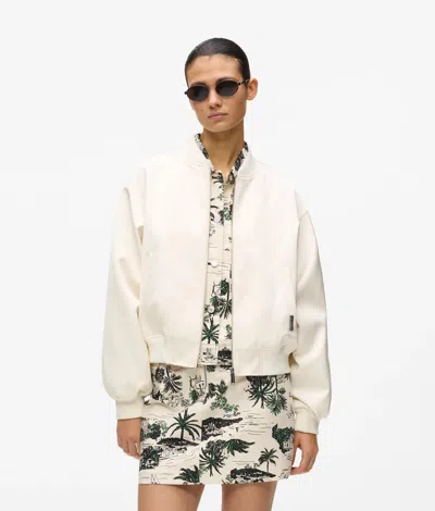 Karl Lagerfeld Côte D'azur Bomber Jacket In White