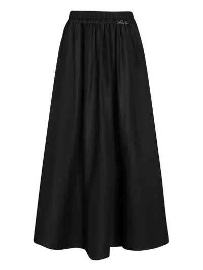 Karl Lagerfeld Cotton Beach Skirt In Black
