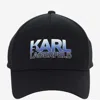 KARL LAGERFELD COTTON BLEND BASEBALL CAP WITH LOGO