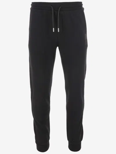Karl Lagerfeld Cotton Blend Joggers With Logo In Black