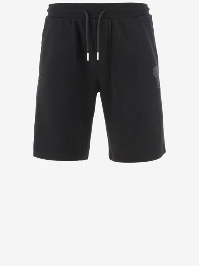 Karl Lagerfeld Cotton Blend Logo Shorts In Black