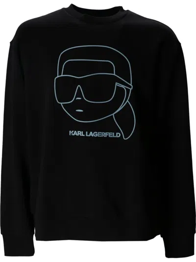 Karl Lagerfeld Cotton-blend Sweatshirt In Black