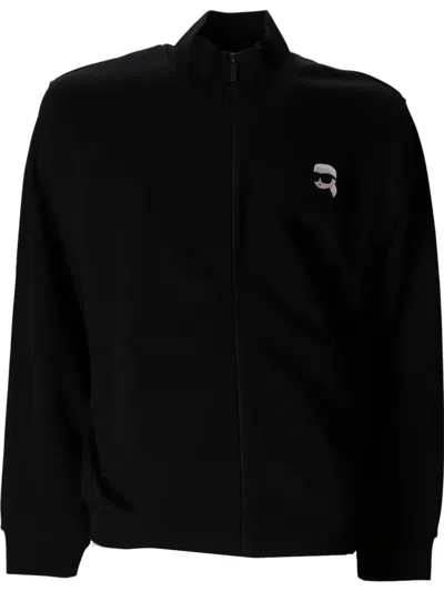 Karl Lagerfeld Cotton-blend Sweatshirt In Black