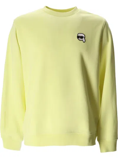 Karl Lagerfeld Cotton-blend Sweatshirt In Yellow