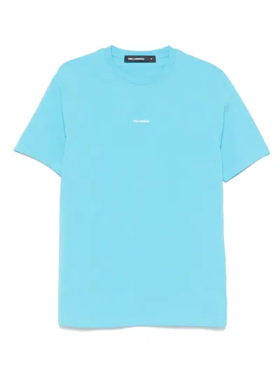 Karl Lagerfeld Cotton-blend T-shirt In Blue