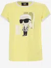 KARL LAGERFELD COTTON BLEND T-SHIRT WITH LOGO