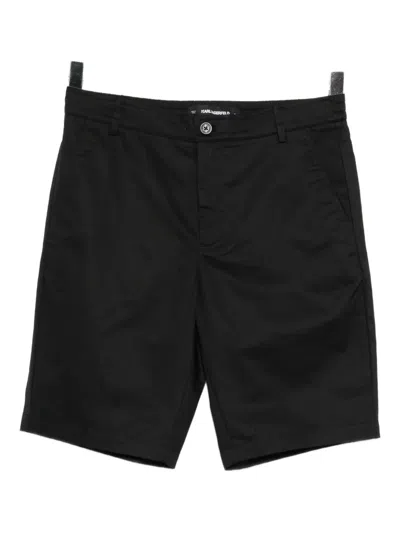 Karl Lagerfeld Cotton Chino Shorts In Black