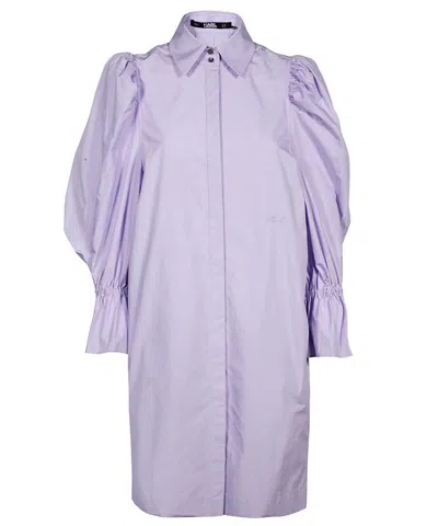 Karl Lagerfeld Cotton Dress In Purple