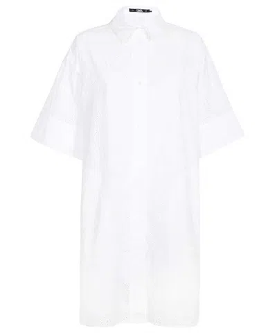 Karl Lagerfeld Cotton Dress In White