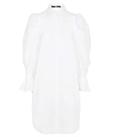 Karl Lagerfeld Cotton Dress In White
