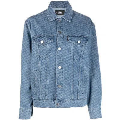 Karl Lagerfeld Cotton Jackets In Blue
