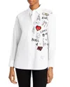 Karl Lagerfeld Cotton Patch Shirt In Soft White