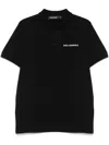 Karl Lagerfeld Half Zip Signature Logo Polo Shirt In Black