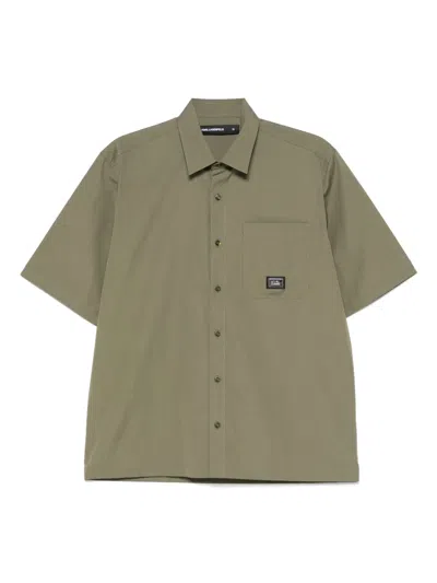 Karl Lagerfeld Cotton Shirt In Green