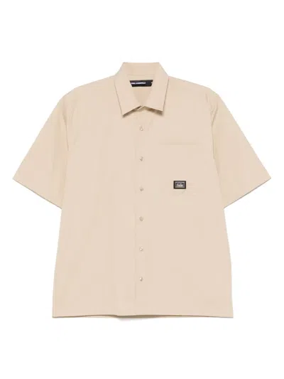 Karl Lagerfeld Cotton Shirt In Neutrals