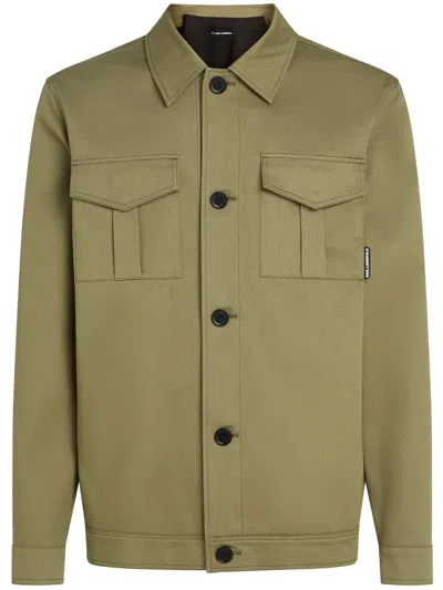 Karl Lagerfeld Cotton Utility Jacket In Green