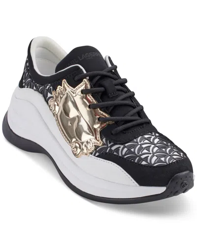 Karl Lagerfeld Coty Lace-up Sneakers In Black,navy