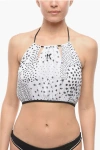 Karl Lagerfeld Cover Up Swimsuit Halterneck Top With Contrasting Printed