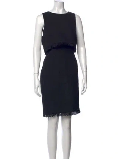 Pre-owned Karl Lagerfeld Crew Neck Knee-length Dress In Black