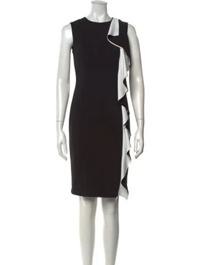 Pre-owned Karl Lagerfeld Crew Neck Knee-length Dress In Black