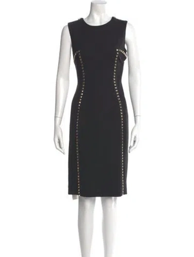 Pre-owned Karl Lagerfeld Crew Neck Knee-length Dress In Gray