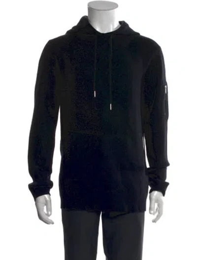 Pre-owned Karl Lagerfeld Crew Neck Long Sleeve Hoodie In Black