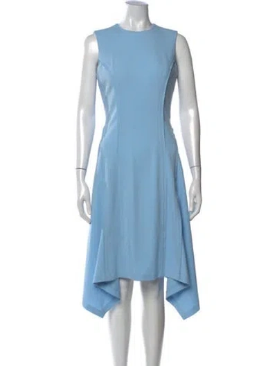 Pre-owned Karl Lagerfeld Crew Neck Midi Length Dress In Blue
