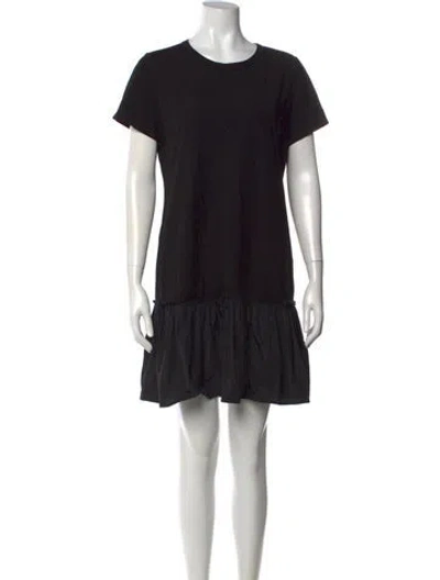 Pre-owned Karl Lagerfeld Crew Neck Mini Dress In Black