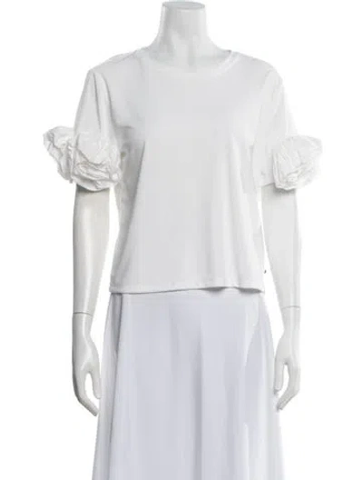 Pre-owned Karl Lagerfeld Crew Neck Short Sleeve Top In White