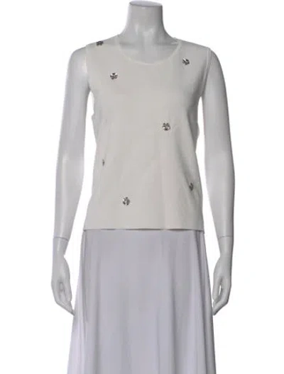 Pre-owned Karl Lagerfeld Crew Neck Sleeveless Top In Gray