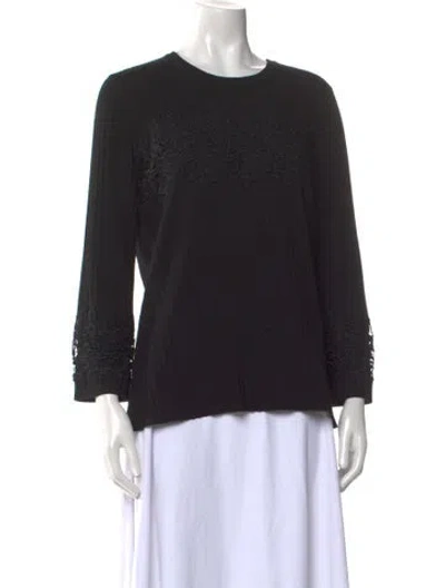 Pre-owned Karl Lagerfeld Crew Neck Sweater In Black