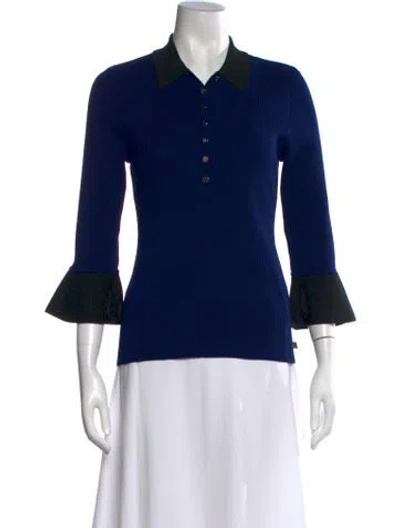 Pre-owned Karl Lagerfeld Crew Neck Sweater In Blue