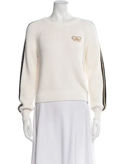 Pre-owned Karl Lagerfeld Crew Neck Sweater In White