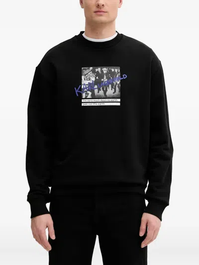 Karl Lagerfeld Crew-neck Sweatshirt In Black