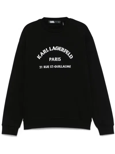 Karl Lagerfeld Rue Lagerfeld Sweatshirt In Black