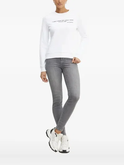 Karl Lagerfeld Crew-neck Sweatshirt In White