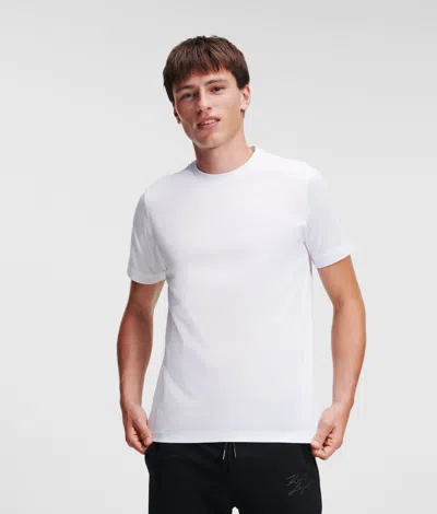 Karl Lagerfeld Crew Neck T-shirt In White